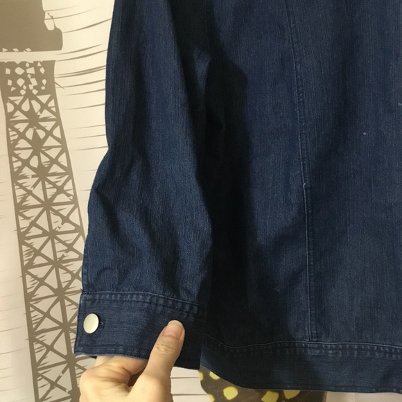 Allison Daley ~ Indigo Denim Jean Jacket Embroidered ~ Size Medium - Picture 3 of 7